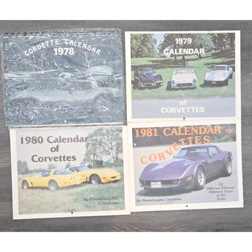 Vintage PhotoGraphic Creations Calendar of Corvettes Lot 1978 1979 1980 1981